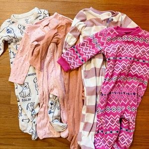 Carter’s Pajamas- Bundle of 5 footed pajamas, size 9 months